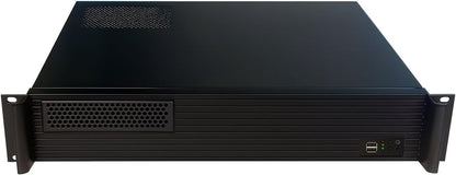 2U behuizing zwart – 19 inch rackbehuizing – Serverbehuizing – Desktopbehuizing – HTPC behuizing – Geschikt voor Micro ATX en Mini ITX – 400 mm diep, 1,0 mm staal met aluminium frontpaneel