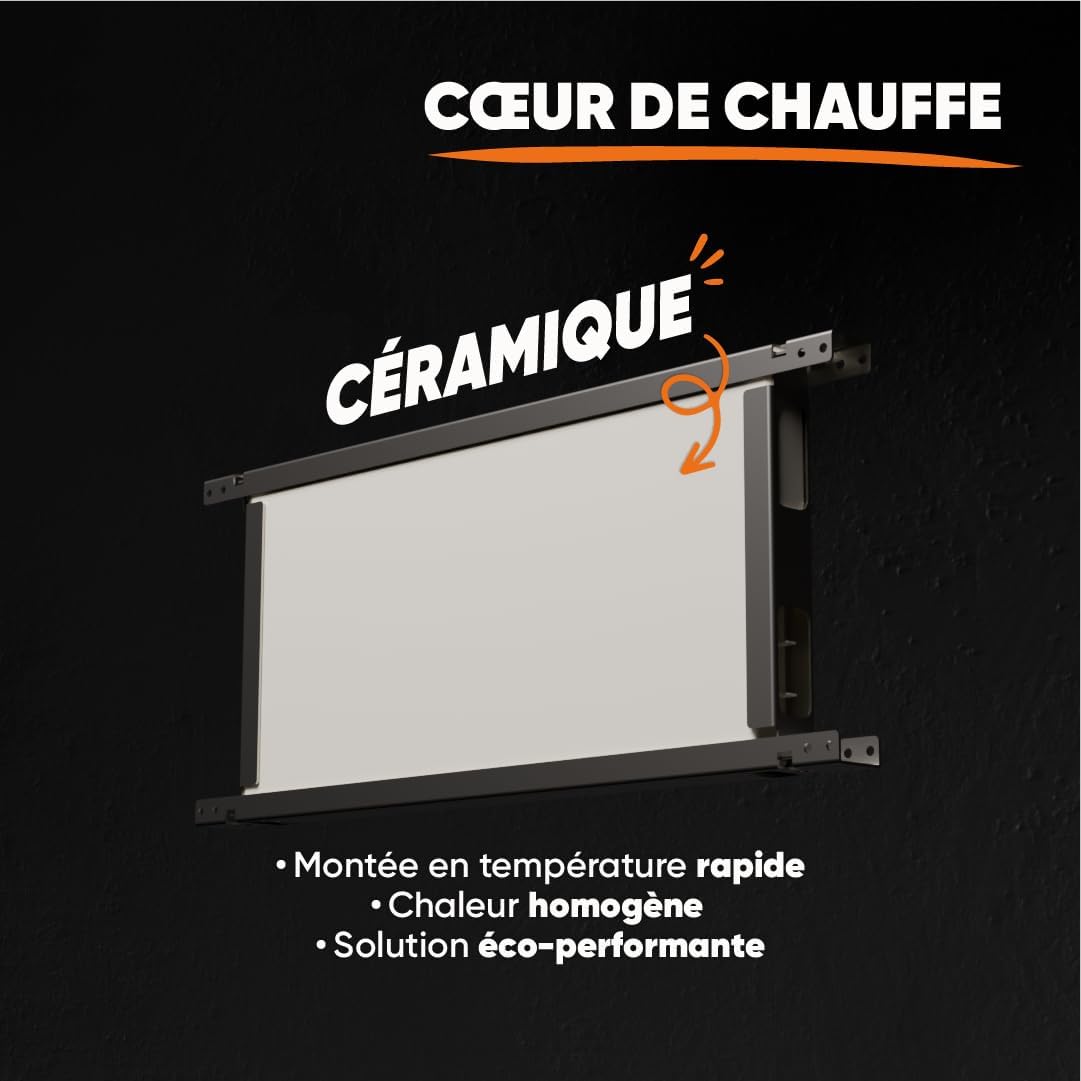 BESTHERM - Bestherm ARIA 1000W Elektrische Verwarming, Keramische Droge Inertie Vaste Radiator, Zwart