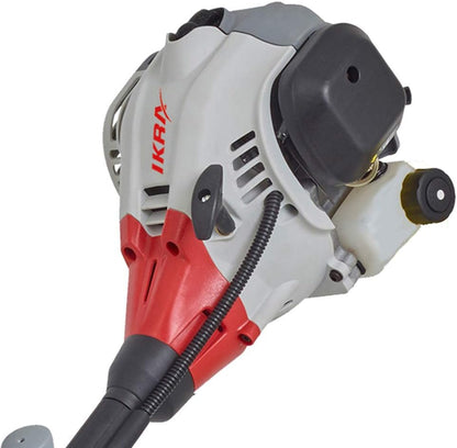 IKRA Benzine Bosmaaier trimmer IBF 25-1, incl. draadspoel, 4-tands mes & schouderriem, grijs/rood/zwart