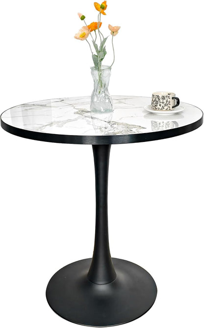 FATIVO Eetkamertafel rond met zwarte ijzeren poten 78 x 76 x 76 cm