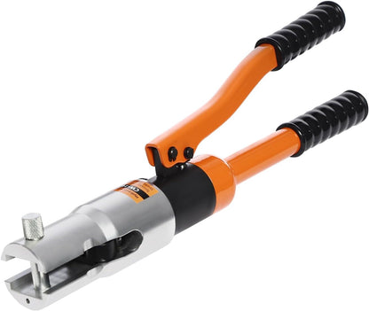 OUKANING Hydraulische krimptang 10T, met 360° draaibare kop en verwisselbare vormen (TH/U/V/M-serie), voor aluminium kunststof, PEX, koperen buizen, ergonomisch, oliedicht (M12, M15, M18, M22, M28) - QUORE
