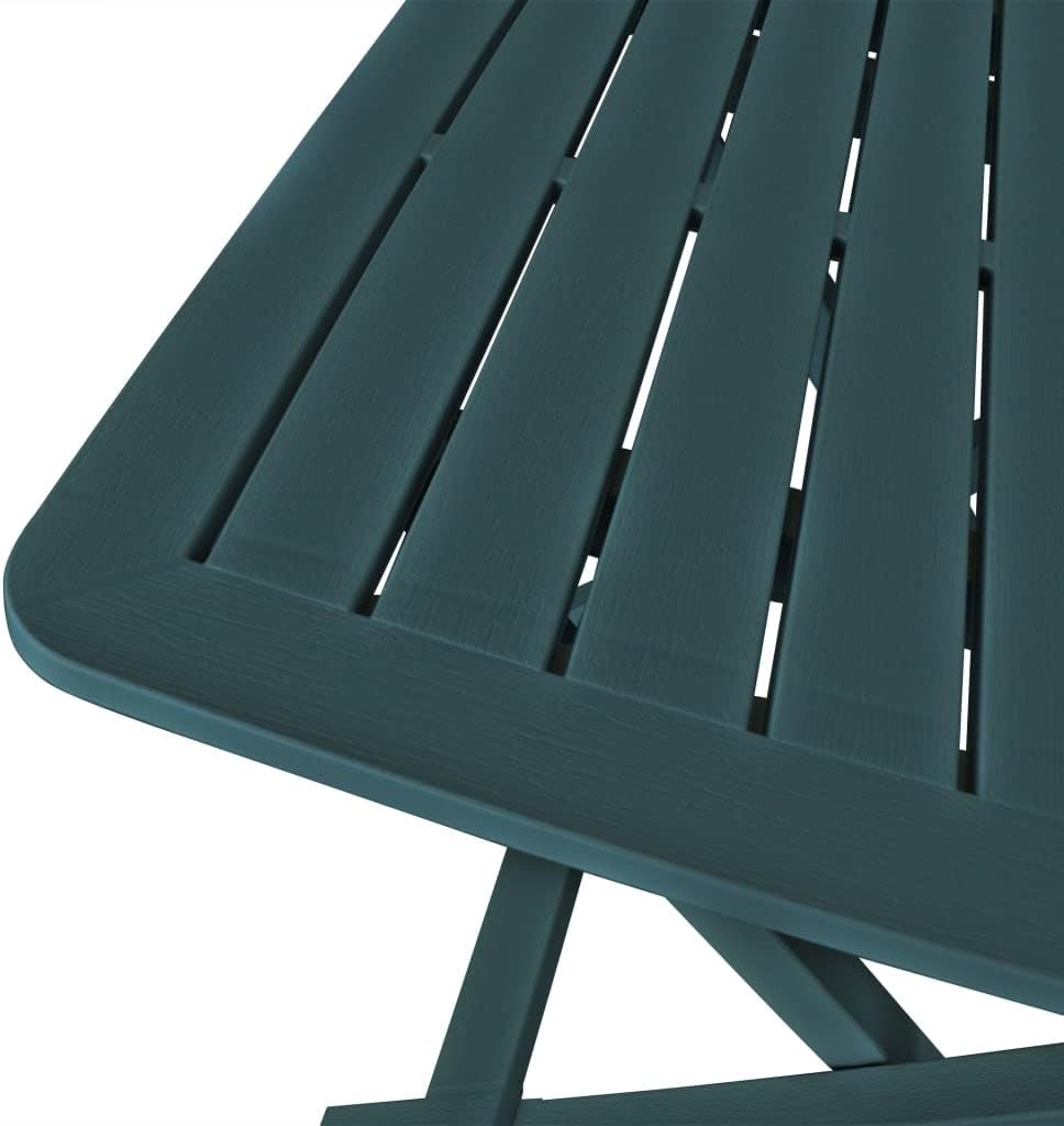 3-Piece Bistro Set Foldable Plastic Green Garden Furniture Set Bistro Set with Chairs and Table Balcony Furniture Set Outdoor Furniture Set for Patio, Garden, Balcony - QUORE