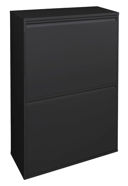 ARREGUI Basic CR606-B Recycling Container | Steel Waste Container | 4 Compartments 4x17 L (68 L) | Multifunctional Recycle Bin for Waste Separation | Waste Bin for Kitchen, Home or Office | Black - QUORE