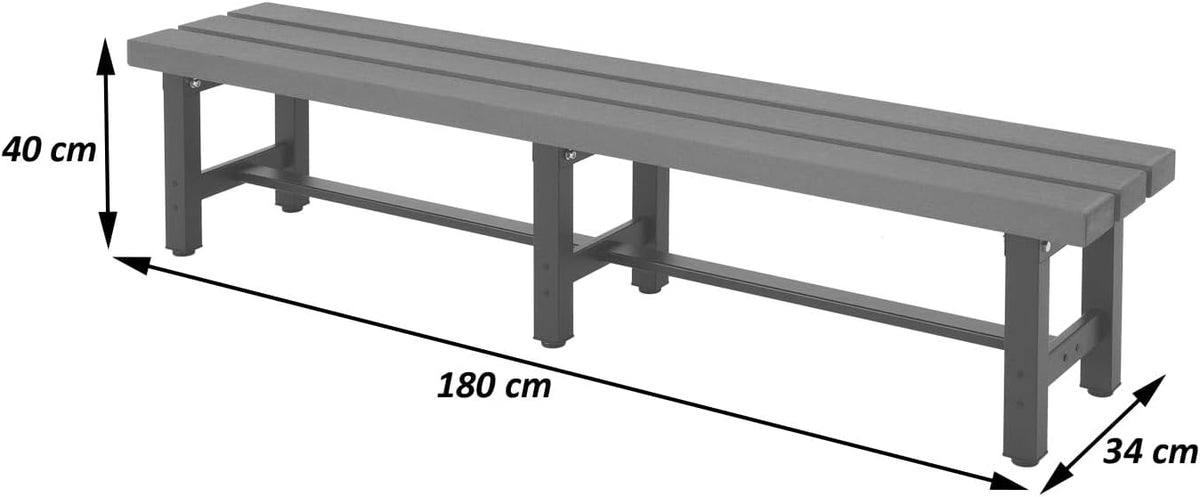 Mendler HWC-K60 Aluminium Garden Bench Sofa Park Bench Balcony Bench Weatherproof WPC 180 cm Brown - QUORE