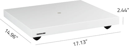 Fluance IB40 Isolatiebasis voor draaitafel, houten platform met in hoogte verstelbare poten en waterpas, verbeterde geluidshelderheid, universele compatibiliteit, pianowit