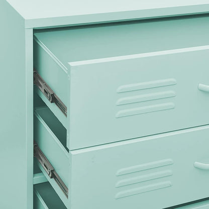 vidaXL Chest of drawers 80x35x101.6 cm steel mint coloured, chest of drawers, drawer cabinet, side cupboards, drawer cabinets, side cabinets, cupboards, cupboards, cupboards, cupboards