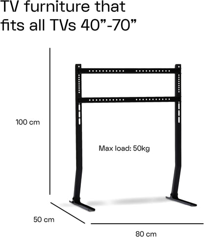 Pedestal Bendy Tall Standaard voor tv 40 tot 70 inch, hoogwaardige tv-vloerstandaard, modieuze tv-houder, staanbaar, unieke tv-poten (zwart)