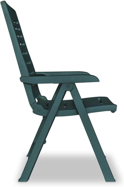 Festnight 4/6 Folding Chairs Outdoor Garden Patio Camping Chair 60 x 61 x 108 cm Plastic Green - QUORE