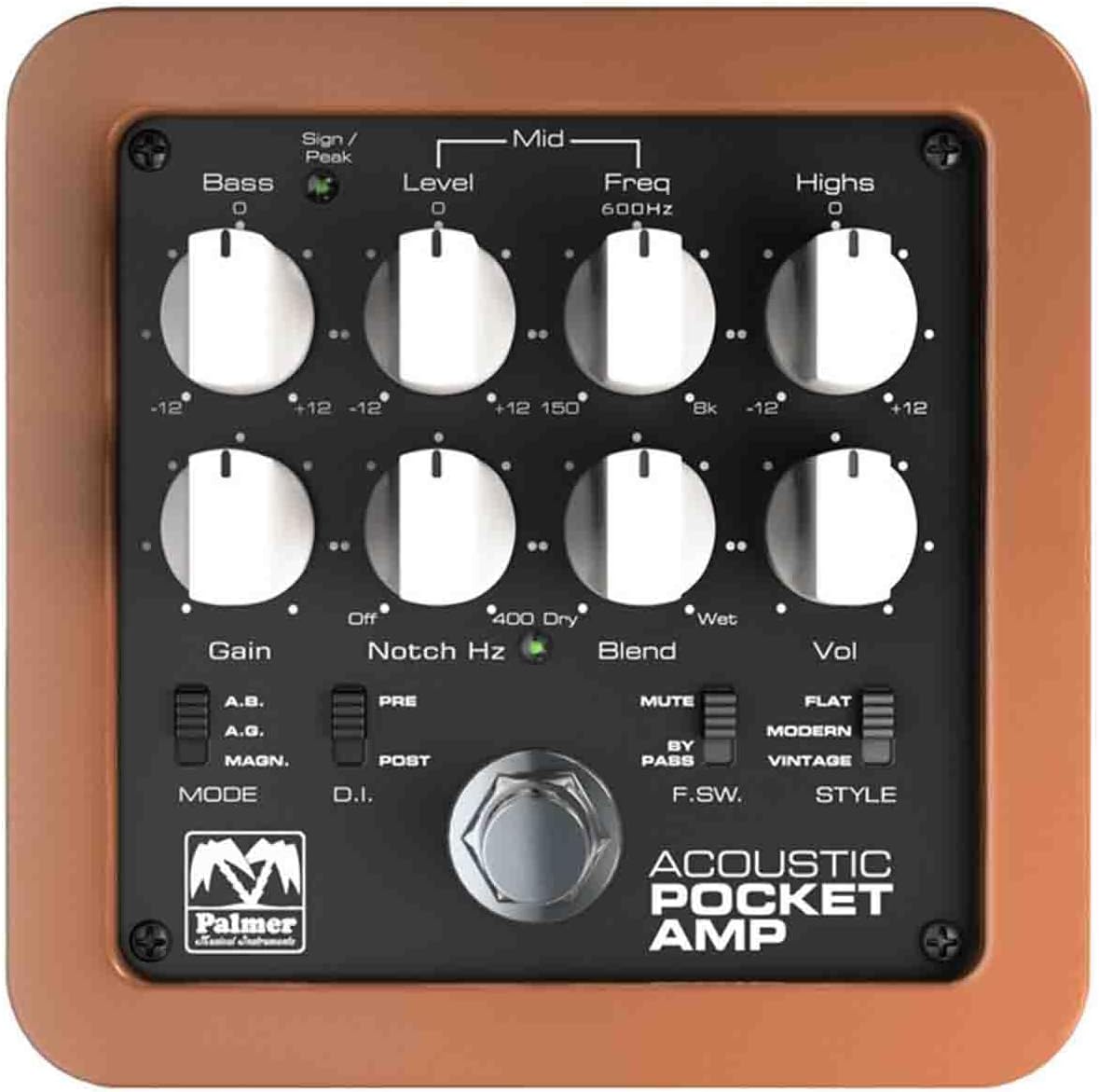 Palmer Pocket AMP Acoustic - draagbare voorversterker voor akoestische snaarinstrumenten