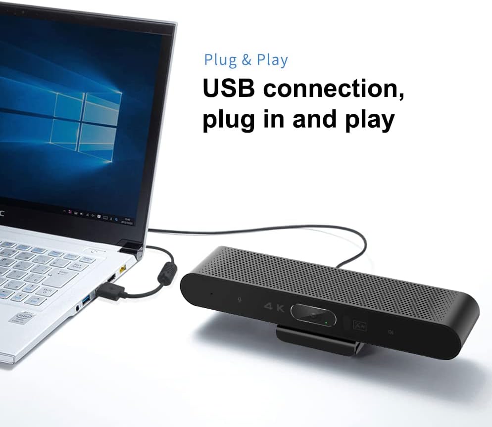 EagleBar Pro2 Videoconferentiecamera 4K ePTZ AI Face Tracking, luidspreker en conferentiemicrofoon, met afstandsbediening, compatibel met zoom/MS Teams of OBS-streaming
