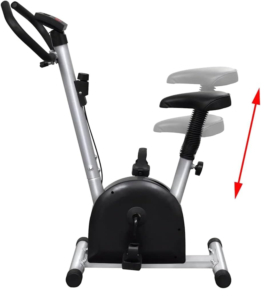 Hometrainer – Fitnessfiets – Cardiofiets – Fitnessapparaat – Hometrainerfiets – Compact Formaat – Verstelbaar Zadel – Stil Bandoverdrachtssysteem – Draagvermogen 100 kg – Zwart