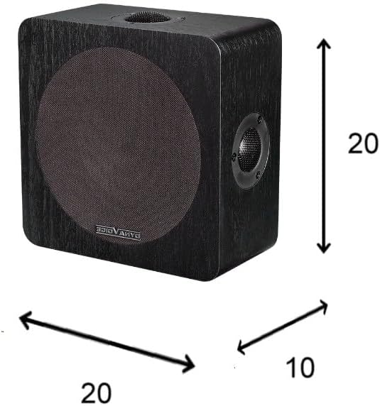 Magic Around-5 Zwart – Surround Luidsprekers voor Home Cinema (Paar) | Quadripolair Ontwerp 4 Tweeters + 5,25" Woofer | Passieve Wandluidsprekers voor 5.1 en 7.1 Systemen