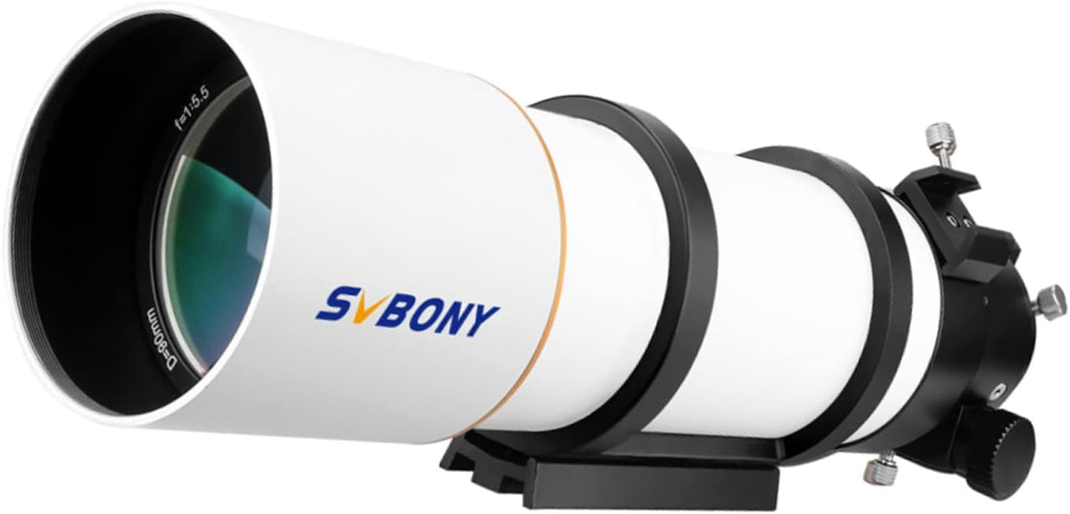 Svbony SV48P Telescoop Refractor OTA, 90mm F5,5 Telescopen voor Volwassenen, FMC Achromatische Lens, Dubbele Snelheidsfocuser, 360° Rotator, voor Visuele Observatie van Maanplaneten Astrofotografie