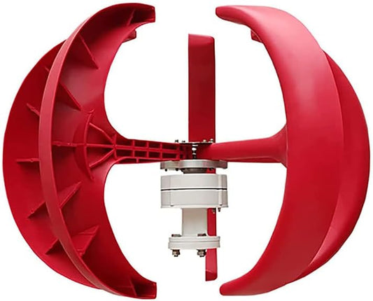 Vevor - Windturbines - 100W - 12V - 5 bladen - Betrouwbare en hernieuwbare energie - ABS-materiaal - Aluminium behuizing - Rood - QUORE