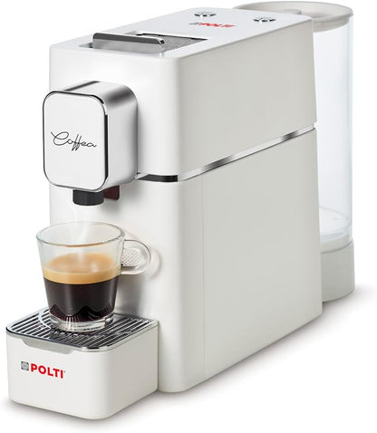Polti Coffea S15W, espressomachine, compatibel met E.S.E. 44 mm, tank 0,85 l, pompdruk 19 bar, wit