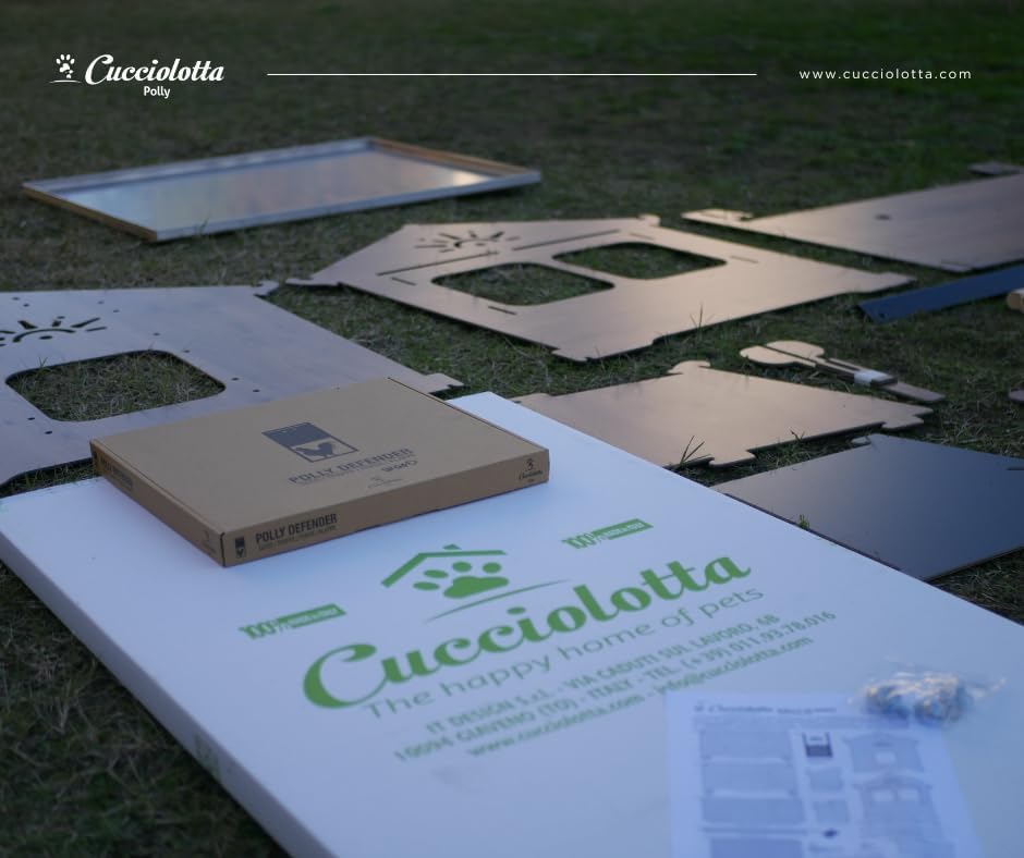 Chicken Coop for 8 Laying Hens Made of HPL Laminate, Mite Proof, Model Polly Classic Grey, Size XL, with Removable Tray, 2 Cutlery, 2 Nidi - QUORE