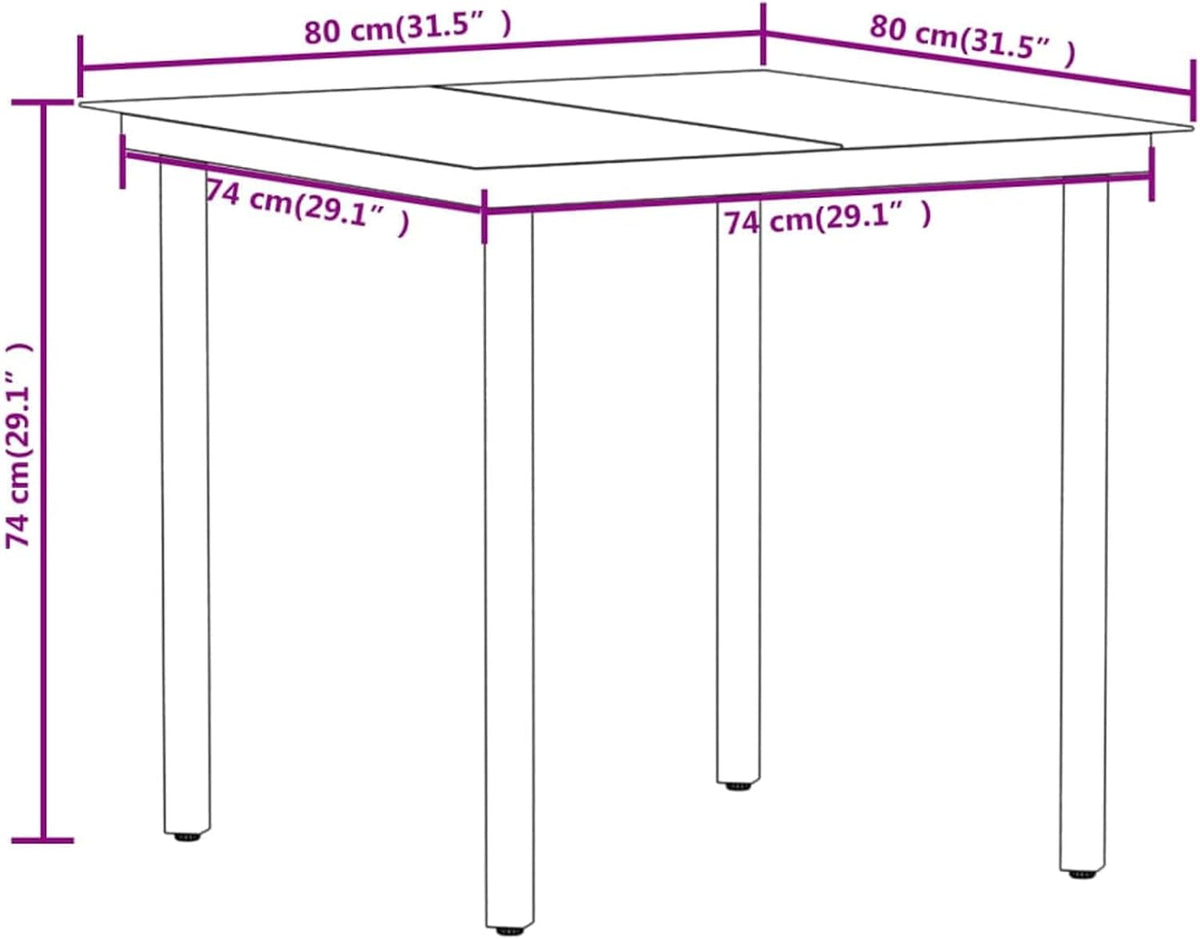 Gecheer Tuinmeubelset, 3-delig, zwart, eettafels, terrastafel, tuinstoelen, voor buiten - QUORE