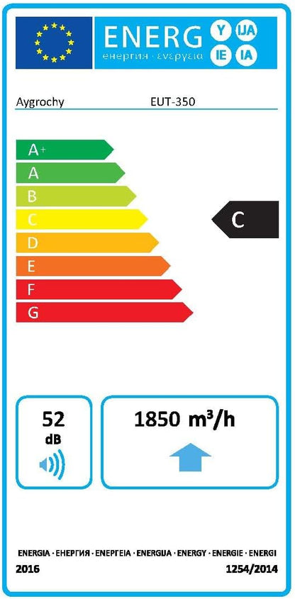 Aygrochy 350 mm afvoerventilator, afvoerluchtventilator voor verwarming, koeling, booster, groeitenten, hydroculturen, thuisgebruik, ventilatie en afzuigventilator.