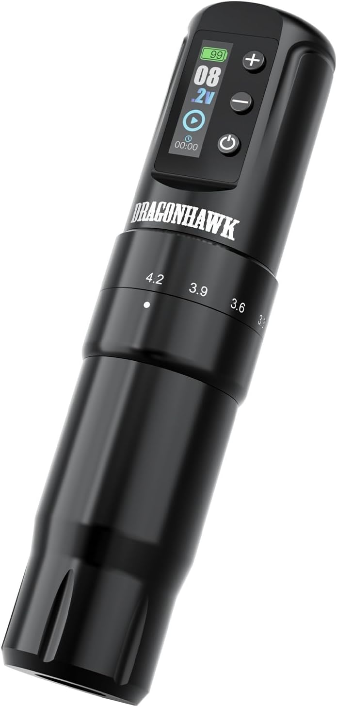 Dragonhawk Mast Pen Rotary Tattoo Machine Stroomvoorziening Mastnaalden Voetpedaal Geschenkdoos DML-7