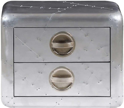 Side table aviators 2 drawers aluminum vintage aviation look kite side