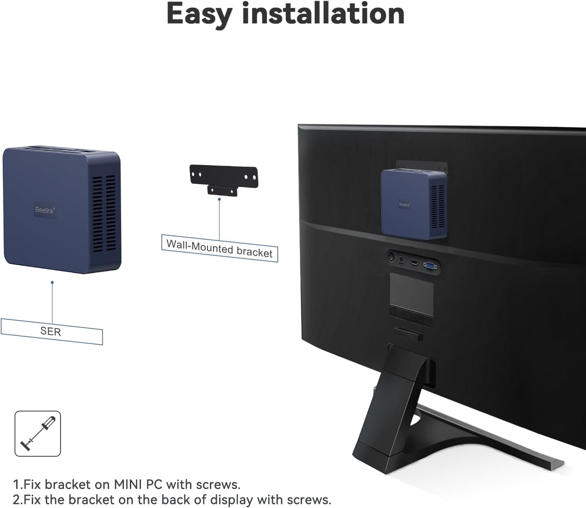 Mini PC – Mini Computer – Compact PC – Kleine Desktop – Ryzen 3 3200U Variant – 16GB RAM & 500GB NVMe SSD – Dual 4K HDMI Uitgang & WiFi 6