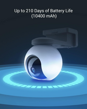 Beveiligingscamera Buiten - WiFi-bewakingscamera - Camerabewaking - Draadloos - Zonne-energie - 10400 mAh - Intelligente Tracking - Persoonlijke Detectie - Kleurennachtzicht - Bidirectionele Audio - Sirene - Type C - Wit