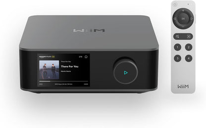 WiiM Amp Ultra met Voice Remote 2 | 100W streamingversterker met ESS ES9039Q2M DAC & Dual TI TPA3255 versterkers | Ingebouwde RoomFit EQ & Touchscreen | HDMI ARC, Optische & RCA-ingangen | Space Grijs