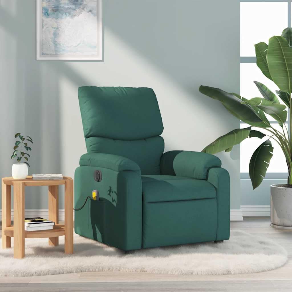 ZIRLANLV Recliner Adjustable Backrest, Relaxation Chair with Vibrating Function, Massage Chair, TV Chair, Reclining Chair, Upholstered Chair, Recliner (Wine Red) (Dark Green #17)