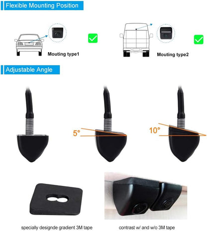 PARKVISION Achteruitrijcamera PRO120 12-24V met Afstandsbediening - 5 Helderheidsstanden, 2m Kabel, NTSC, Geschikt voor Bestelauto's (Doos 14 stuks)