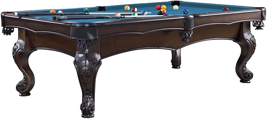 Billiard table pool table model Artemis 8 ft. with high-quality K-55 band rubber and free cloth selection, color cloth: Electric Blue - QUORE