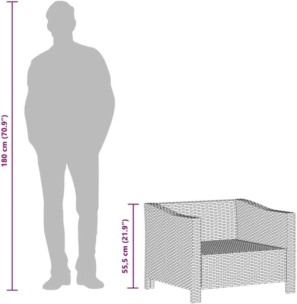 Tuinstoel – Tuinfauteuil – Loungestoel – Buitenstoel – Verstelbare Tuinstoel – Poly Rattan – Weerbestendig Met Kussens
