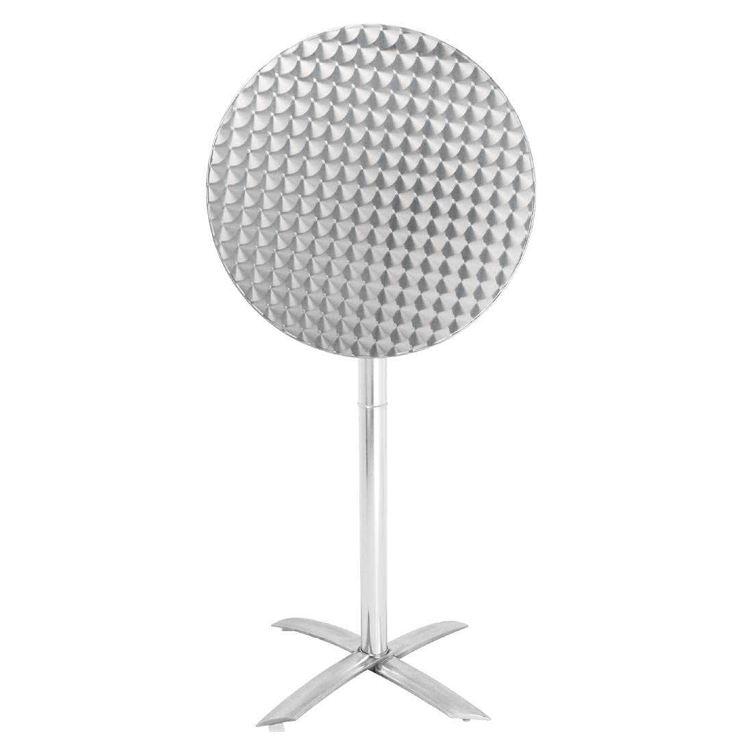 Bolero GR396 Flip Top Poseur Tafel, Roestvrijstaal, 600 mm doorsnee, Zilver