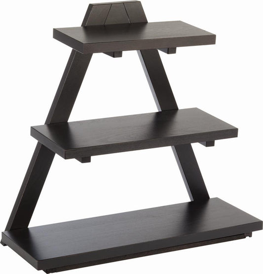 Houten Buffetstandaard Zwart – Serveerstandaard – Etagère – Serveerrek – Displayrek – 3 Niveaus – Massief Beukenhout