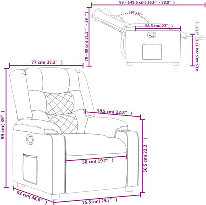 vidaXL Fauteuil verstelbaar kunstleer grijs, relaxfauteuil, relaxstoel, armstoel, leunstoel, luie stoel, tv stoel, standenstoel, fauteuil stoel
