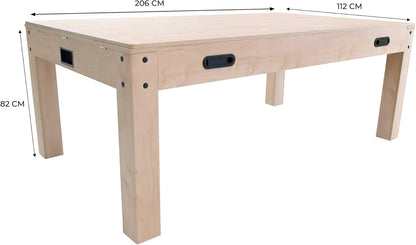 7-in-1 Multigame Table Wood Finish Billiard Table Tennis Air Hockey Chess Backgammon Shuffleboard Multisport Game Set Indoor Party Entertainment Home Office Adults Children Accessories - QUORE