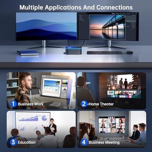 NiPoGi AK1PRO Mini PC Ιntel Celeron N5105 (tot 2,9 GHz),16GB RAM 512GB ROM Mini Desktop PC, Micro Computer, 4K UHD Dual Display/WiFi 5/BT4.2/Gigabit Ethernet/2x HDMI voor Kantoor,Bedrijf,Thuisbioscoop