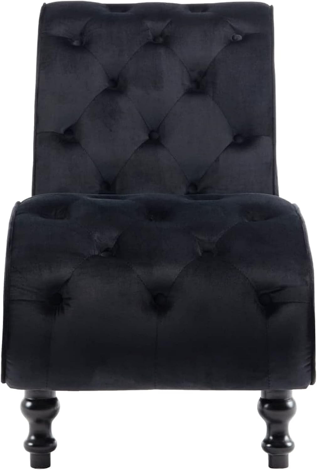 Gecheer Relax Chair Ergonomic chaise longue, chaise longue, lounger chair, lounge chair 145 x 52 x 77 cm (L x W x H) armchair, sofa chair, upholstered lounger with fringes, velvet black