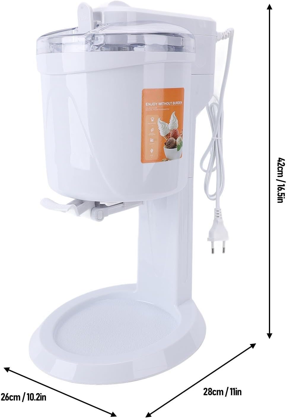 Elektrische Ijsmachine – Automatische Ijsmaker – Sorbetmachine – Yoghurtmaker – IJsbereider – 1 Liter Capaciteit – Stil en Gemakkelijk Schoon Te Maken