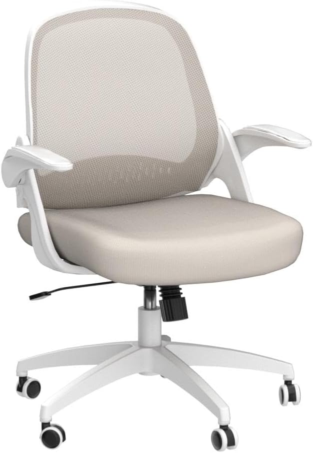 Bureaustoel – Ergonomische Stoel – Office Chair – Kantoorstoel – Bureaustoelen – Inklapbare Armleuningen – Canvas Zitting – 360° Draaibaar