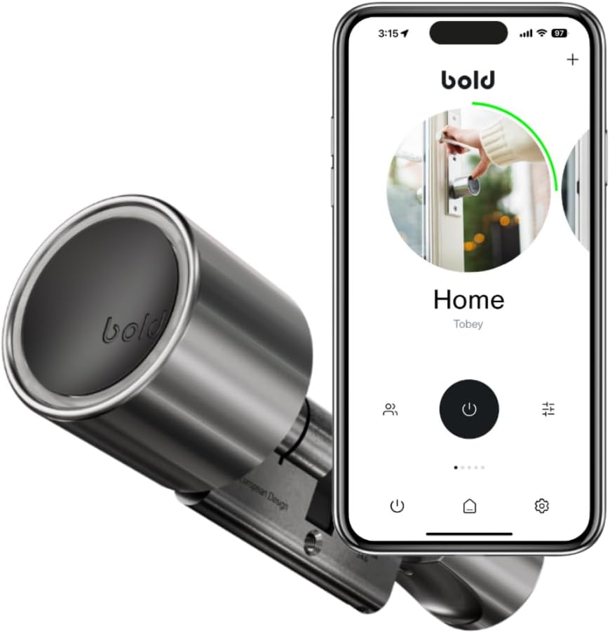 Bold – Elite Smart Lock SX43 – Slim Deurslot zonder Sleutel – Bluetooth & WiFi – Eenvoudige Installatie – App-bediening – Zilver