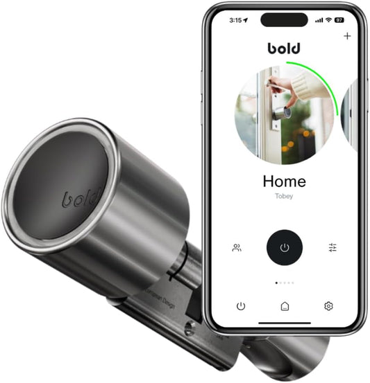 Bold – Elite Smart Lock SX33 – Slim Deurslot zonder Sleutel – Bluetooth & WiFi – Eenvoudige Installatie – App-bediening – Zilver