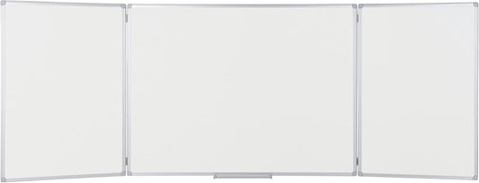 Bi-Office Earth Trio - whiteboard klaptafel met 3 whiteboards, magnetische geëmailleerde oppervlakken, 90 x 60/180 x 60 cm