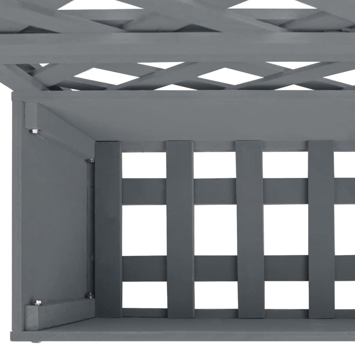 Tidyard WPC 2-Piece Grey Garden Planter with Separate Shoulder Surface Grilled Planter for Outdoor Loft Bed Planter with Grid Flower Box Outdoor 65 x 30 x 135 cm - QUORE