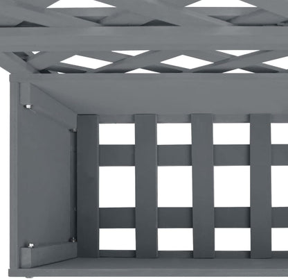 Tidyard WPC 2-Piece Grey Garden Planter with Separate Shoulder Surface Grilled Planter for Outdoor Loft Bed Planter with Grid Flower Box Outdoor 65 x 30 x 135 cm - QUORE