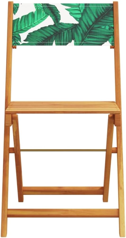 Gecheer Pack of 6 Folding Garden Chairs Green Fabric and Solid Wood Armchair Outdoor Dining Chairs Outdoor Patio Chairs P3214623 - QUORE