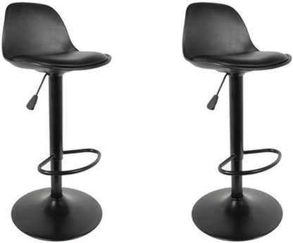 HOME DECO FACTORY HD6215 Set van 2 zitkrukken, bovenstoel, bar, zwart, PU, kunststof, andere Ty, 38 x 41,5 x 104 cm