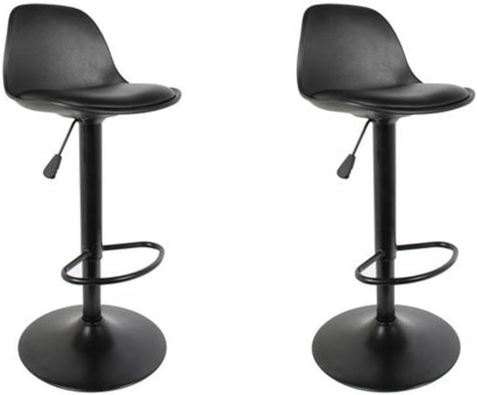 HOME DECO FACTORY HD6215 Set van 2 zitkrukken, bovenstoel, bar, zwart, PU, kunststof, andere Ty, 38 x 41,5 x 104 cm
