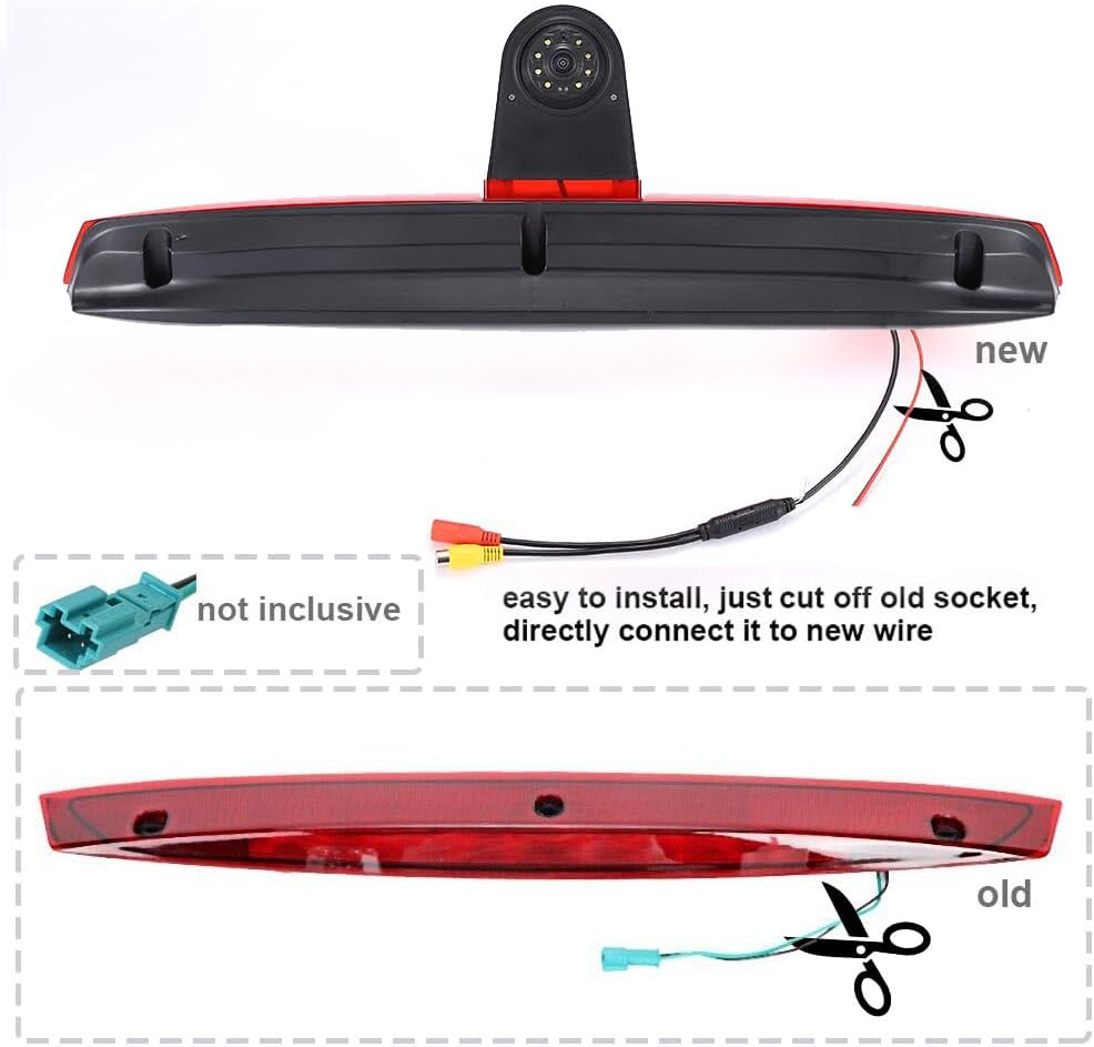 Auto derde dak top mount licht stop camera HD waterdicht nachtzicht achteruitrijcamera voor Mercedes Vito Mixto W639 BJ 2010/Vito 639 Bj 2019 W447 109 111 114 BLUETEC LWB Kasten CDI Van