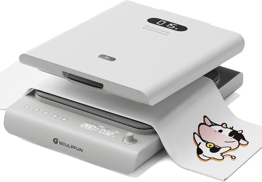Automatische Warmtepers – Transferpers – Persmachine – Heat Press – Textielpers – Opwaartse Druk – 38 x 38 cm – 3 Drukniveaus Tot 80 kg