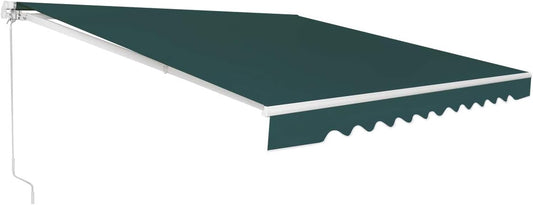 FANTASK Luifel 5-35° hoek instelbaar, zonnescherm met een lange zwengel, UPF50+, terrasluifel 300 x 250 cm (groen)